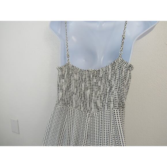 Needlework Small Black and White Tank Jumpsuit Wide Legs Adjustable Straps - Picture 6 of 6